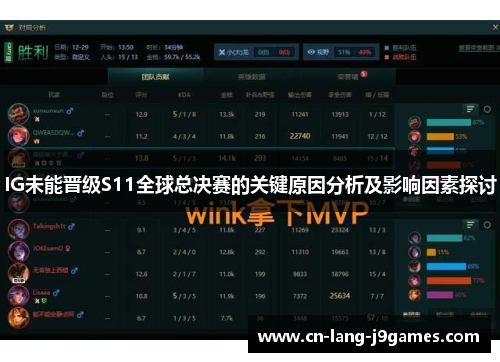 IG未能晋级S11全球总决赛的关键原因分析及影响因素探讨